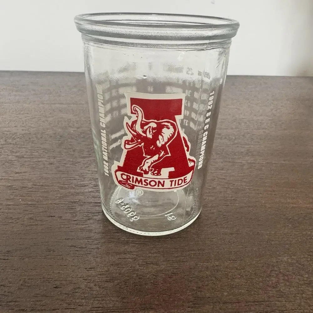 Alabama Crimson Tide Football 1992 Juice Glass National Champ SEC Roll Tide VTG